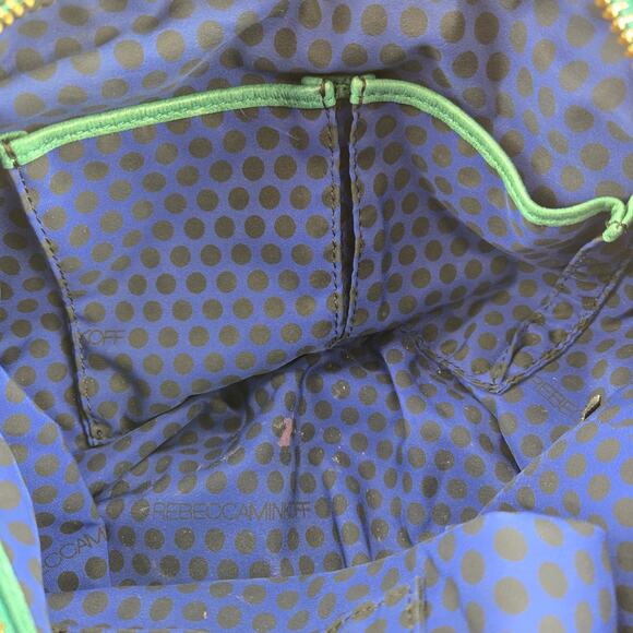 Rebecca Minkoff Crossbody Satchel Jade Green Leather Gold Tone Studs Hardware - Picture 8 of 12